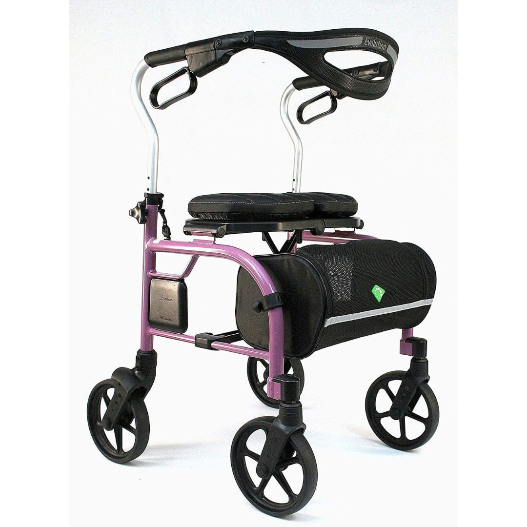 Evolution Trillium Lightweight Folding Rolling Walker Rollator with Large 8" Wheels Blowout - Senior.com Rollators